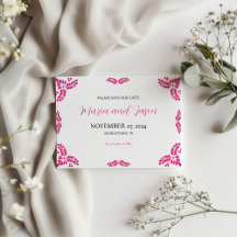 Mexican Talavera Pink Floral Minimalist Wedding