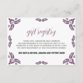 Mexican Talavera Purple Floral Minimalist Wedding エンクロージャーカード (正面)