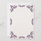 Mexican Talavera Purple Floral Minimalist Wedding 招待状 (裏面)