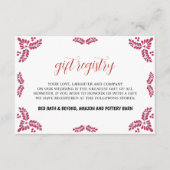 Mexican Talavera Red Floral Minimalist Wedding エンクロージャーカード (正面)