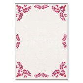 Mexican Talavera Red Floral Minimalist Wedding テーブルナンバー (裏面)