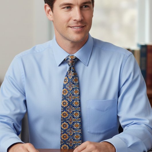 Mexican Talavera Tile Pottery Fiesta Spanish ネクタイ