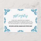 Mexican Talavera Turquoise Minimalist Wedding エンクロージャーカード (正面)