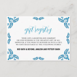 Mexican Talavera Turquoise Minimalist Wedding エンクロージャーカード