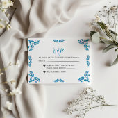 Mexican Talavera Turquoise Minimalist Wedding 出欠カード