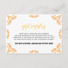 Mexican Talavera Yellow Floral Minimalist Wedding エンクロージャーカード