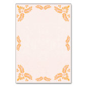 Mexican Talavera Yellow Floral Minimalist Wedding テーブルナンバー (裏面)