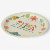 Mexican Themed 3-Esta Third Birthday ペーパープレート (アングル)