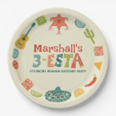 Mexican Themed 3-Esta Third Birthday ペーパープレート (正面)