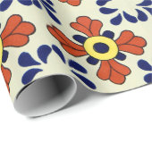 Mexican Tile Blue Mosaic ラッピングペーパー (ロールコーナー)