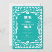 Mexican Traditional Floral Fiesta Bridal Shower 招待状 (正面)