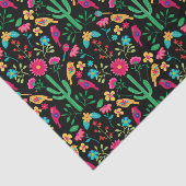 Mexican Traditional Folk Art Bright Colors Black 薄葉紙 (詳細)
