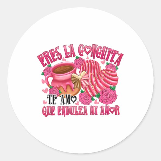 Mexican Valentine Eres La Conchita Que Endulza Mi ラウンドシール (正面)