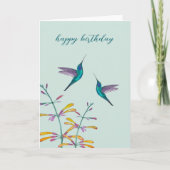 Mexican Violetear Hummingbirds and Flowers カード (正面)