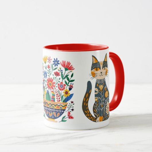 Mexicana Cats and Bouquet, マグカップ (正面右)