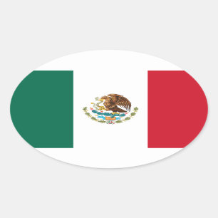 Mexico*の旗のヨーロッパ式の楕円形のステッカー 楕円形シール
