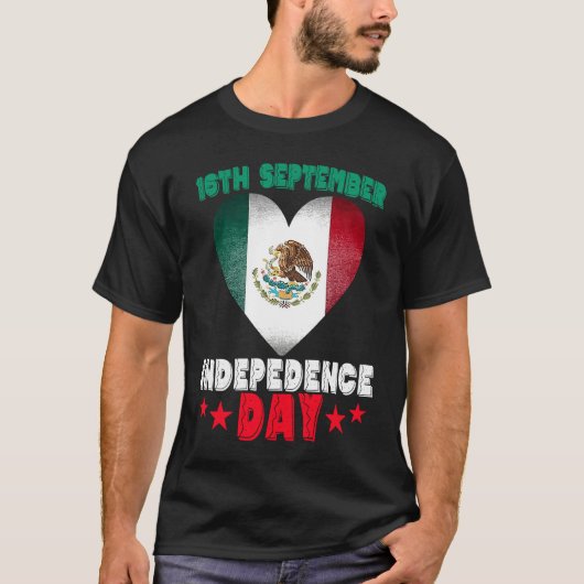 Mexico 16th September Independence Day Mexican Fla Tシャツ (正面)