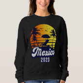 Mexico 2023 Sunset Beach Retro スウェットシャツ (正面)