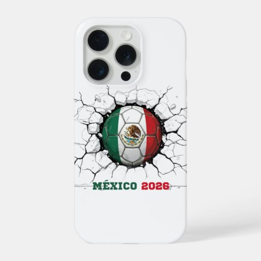 Mexico 2026 Soccer Ball Cracking Wall iPhone Case iPhoneケース (裏面)