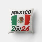 Mexico 2026 Soccer Fan Design with Football クッション (裏面)