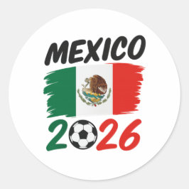 Mexico 2026 Soccer Fan Design with Football ラウンドシール