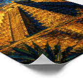 Mexico: Aesthetic Sunset Chichen Itza Art Souvenir ポスター (角)