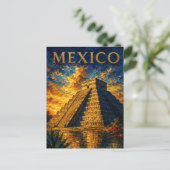 Mexico: Aesthetic Sunset Chichen Itza Art Souvenir ポストカード (スタンド正面)