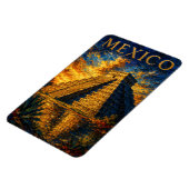 Mexico: Aesthetic Sunset Chichen Itza Art Souvenir マグネット (左側)