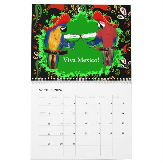 MEXICO ART CALENDAR カレンダー (3月 2026)