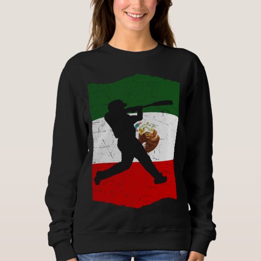 Mexico Baseball Flag for Mexican Baseball Fans Vin スウェットシャツ (正面)