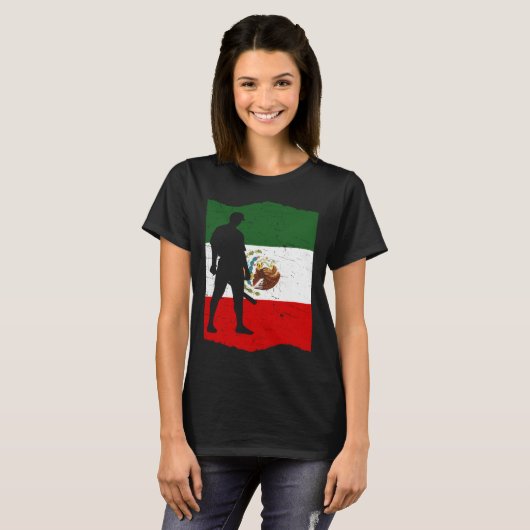 Mexico Baseball Flag for Mexican Baseball Fans Vin Tシャツ (正面フル)