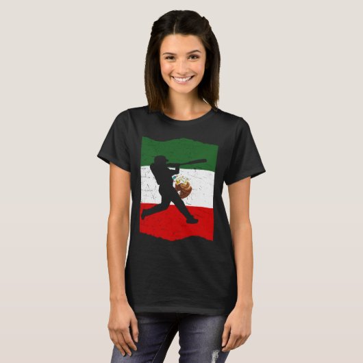 Mexico Baseball Flag for Mexican Baseball Fans Vin Tシャツ (正面フル)
