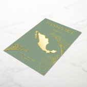 Mexico Beach Destination Wedding Passport 箔招待状 (回転した状態)
