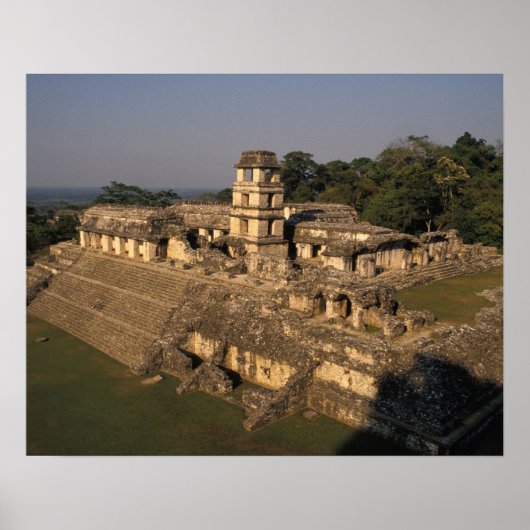 Mexico, Chiapas province,  Palenque, The Palace ポスター (正面)