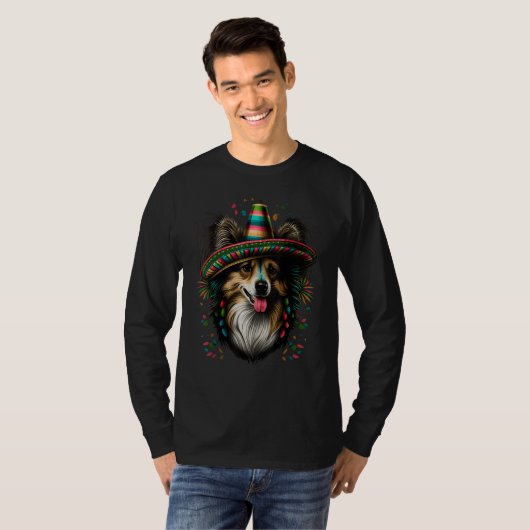 Mexico Cinco de Mayo Sheltie Mexican Shetland Shee Tシャツ (正面フル)