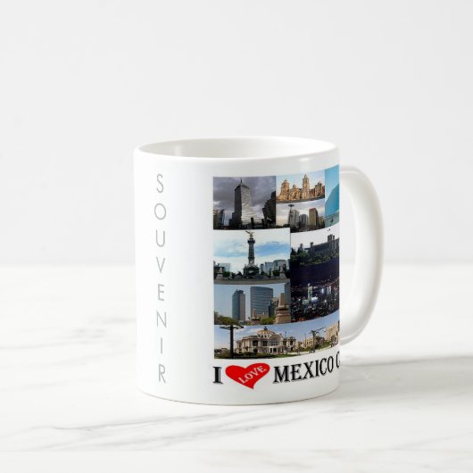 MEXICO CITY I LoveのzMX008モザイク コーヒーマグカップ (正面右)