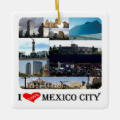 MEXICO CITY I LoveのzMX008モザイク セラミックオーナメント (正面)