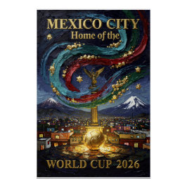 Mexico City Soccer Art 2026 Stadium ポスター