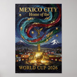 Mexico City Soccer Art 2026 Stadium City ポスター