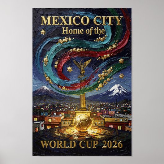 Mexico City Soccer Art 2026 Stadium City ポスター (正面)
