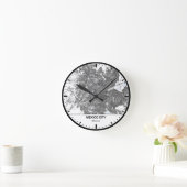 Mexico Clock City Line Art ラウンド壁時計 (ホーム)