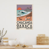 Mexico Coastal Art Print Chacahua Surf Scene ポスター (キッチン)