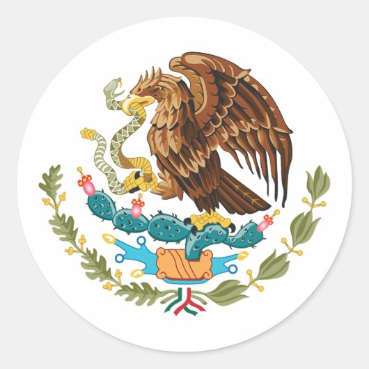 Mexico country coat arms symbol emblem eagle ラウンドシール (正面)