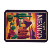 Mexico Culture Illustration Travel Art Vintage マグネット (横)