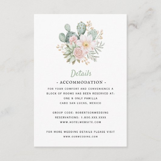 Mexico Destination | Blooming Cactus | Details エンクロージャーカード (正面)