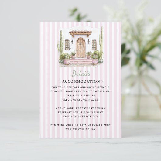 Mexico Destination Wedding | Details RSVP Card (スタンド正面)