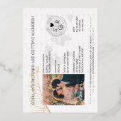 Mexico Destination Wedding Passport Gold 箔招待状 (裏面)