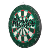MEXICO editable Black text on Dark Green Red White ダーツボード (正面右)