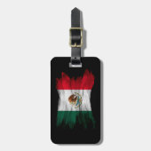 Mexico flag brush stroke, national flag ラゲッジタグ (正面縦)