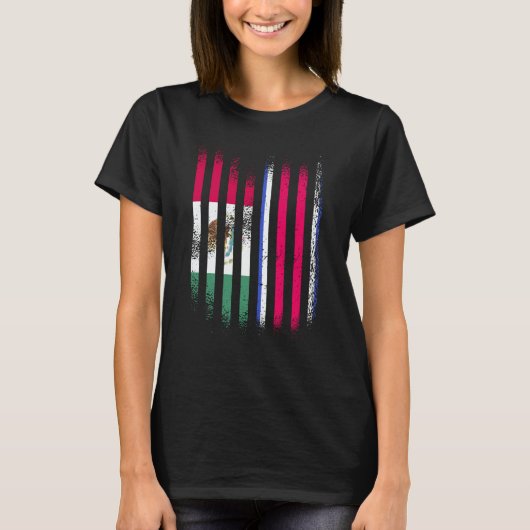 Mexico Flag Costa Rica Grown Country Flags Stripes Tシャツ (正面)